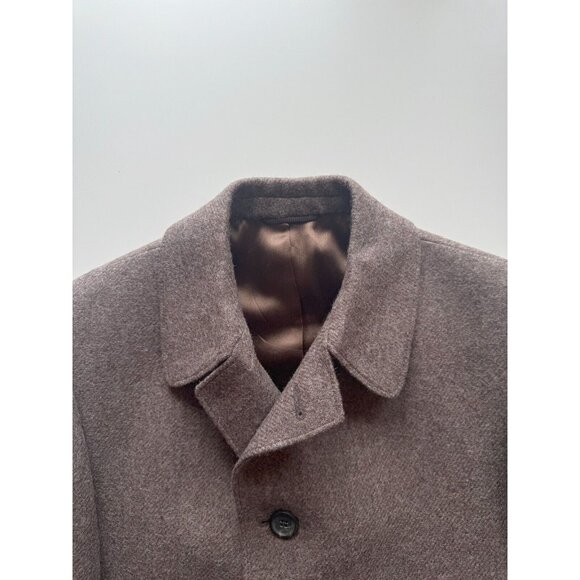 Vintage Men's SAMUELSOHN Taupe Brown 100% Wool Overcoat Coat Jacket, Size 38R - Picture 10 of 16